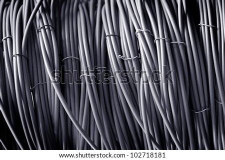 Telephone Cable Gray Color, In Irregularly Wound Coil Stock Photo ...