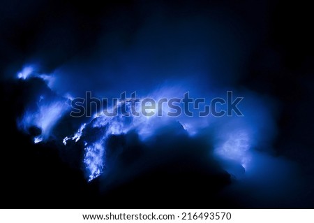blue fire of Mount Ijen ( visible noise due to high iso )