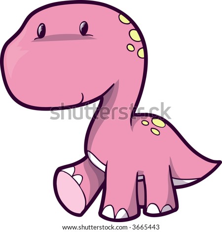 Pink Dinosaur Vector Illustration - 3665443 : Shutterstock