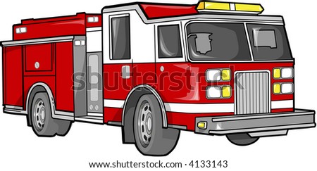 Fire Truck Vector Illustration - 4133143 : Shutterstock