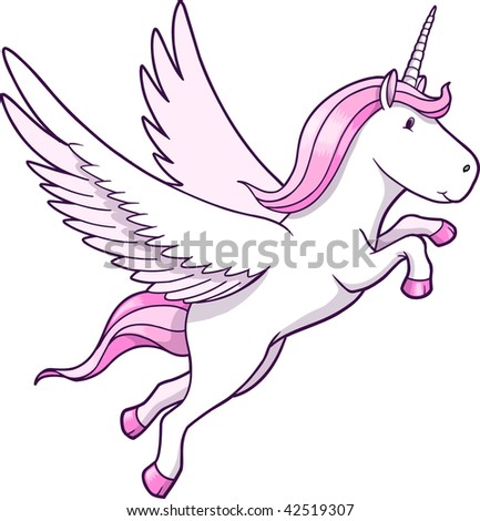 Unicorn Pegasus Vector Illustration - 42519307 : Shutterstock