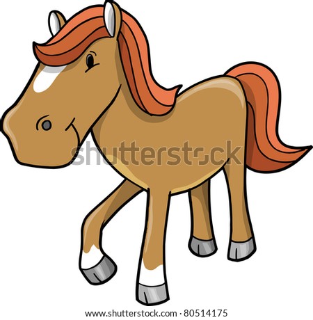 Cute Horse Pony Vector Illustration - 80514175 : Shutterstock