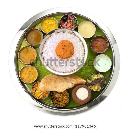 Typical south Indian Thali served in marriages