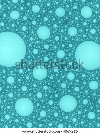 Fractal rendition of a blue bubble back ground