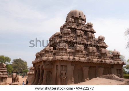 One of the ancient architectural wonders of the Pallava kings in south India