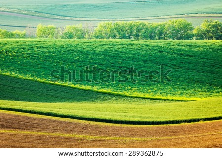European rural wallpaper - Moravian rolling landscape, Moravia, Czech Republic