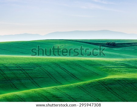Moravian rolling landscape. South Moravia, Czech Republic