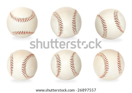 Base balls isolated on white background