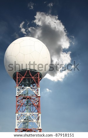 Weather Radar  on cloudy blue sky