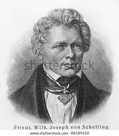 Friedrich Wilhelm Joseph Schelling - Picture from Meyers Lexicon books written in German language. Collection of 21 volumes published  between 1905 and 1909.