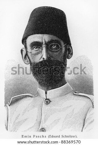 Mehmed Emin Pasha - Picture from Meyers Lexicon books written in German language. Collection of 21 volumes published between 1905 and 1909.