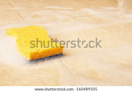dirty house cleaning with sponge