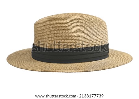 Unisex Womens Mens Wide Brim Straw Panama Hat Fedora Summer Beach Sun Hat Straw Hat for Women Foto stock © 
