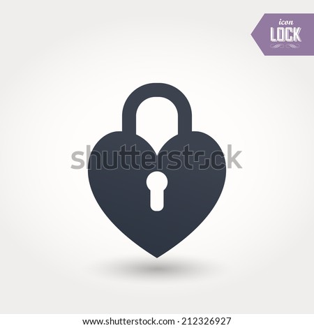 lock icons. A simple silhouette of the lock for the door. Shape of a heart.