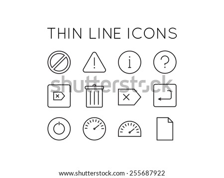 Thin line icons for mobile, desktop or web application