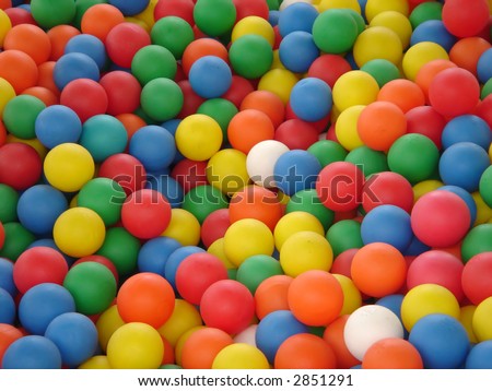 coloured plastic balls in bouncy castle
