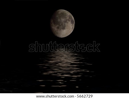 moon reflection in ocean at night