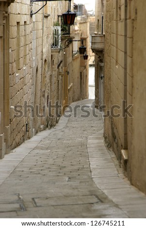 One of the many narrow, winding streets to be found in this 