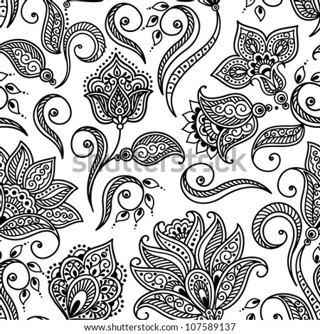 Floral Background With Decorative Ornament. Seamless Pattern For Your ...