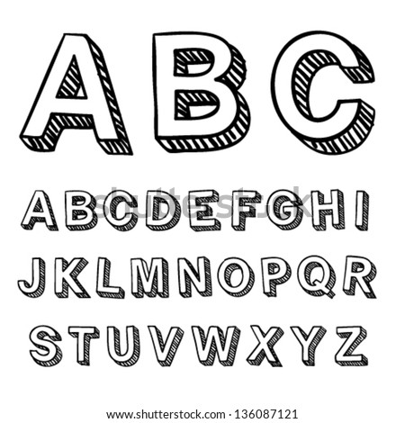 Vector Set With Hand Written Abc Letters - 136087121 : Shutterstock