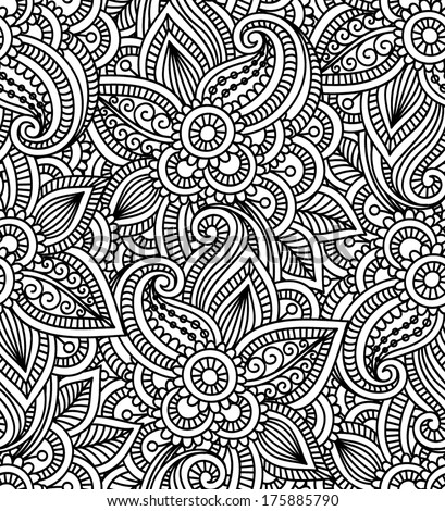 Floral Background With Indian Ornament. Seamless Pattern For Your ...
