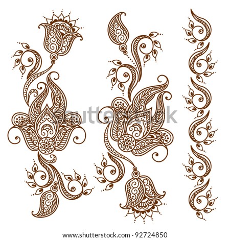 Abstract Floral Tattoo Stock Vector Illustration 92724850 : Shutterstock