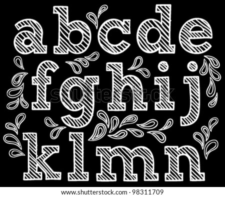 Vector Set With Hand Written Abc Letters In Black Background - 98311709 ...