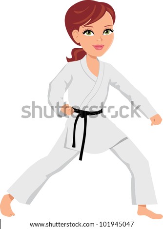 Karate Girl Stock Vector Illustration 101945047 : Shutterstock