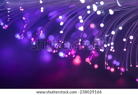 Purple fiber optic background. Shallow depth of field. Selective focus.