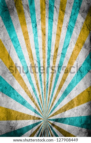 Multicolor Sunbeams grunge background. A vintage poster.