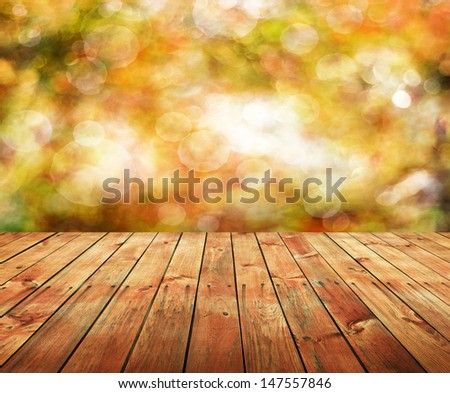 Empty wooden table for product display montages