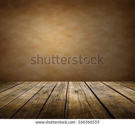 Wooden deck table brown background