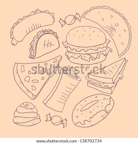 Fast food doodles