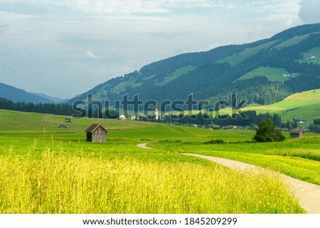 Similar – Image, Stock Photo Cycleway of Pusteria valley at summer