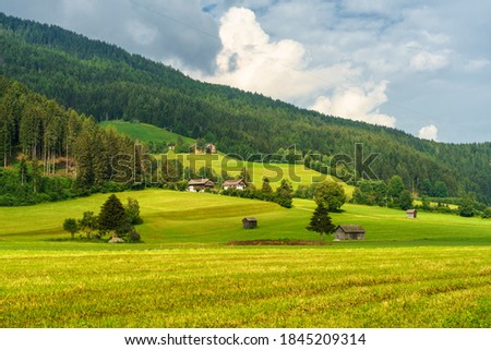 Similar – Image, Stock Photo Cycleway of Pusteria valley at summer