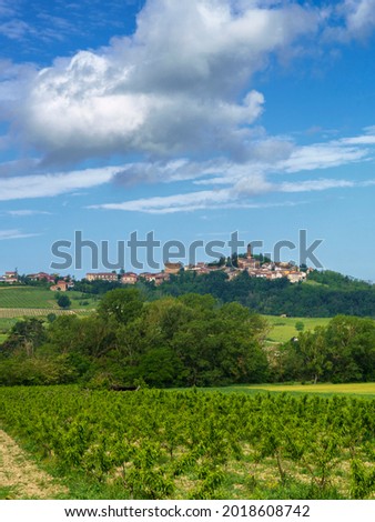 Similar – Image, Stock Photo Landscape on the Tortona hills at springtime.