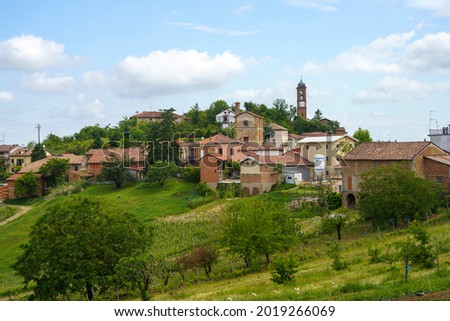 Similar – Image, Stock Photo Landscape on the Tortona hills at springtime.