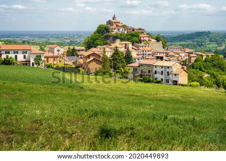 Similar – Image, Stock Photo Landscape on the Tortona hills at springtime.