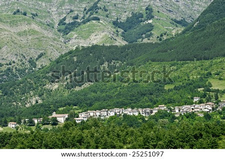 Landscape near Amatrice (Rieti, Lazio, Italy) at summer. Old town.