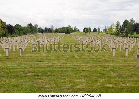 French cemetery of the First World War in Champagne-Ardenne (Northern France)