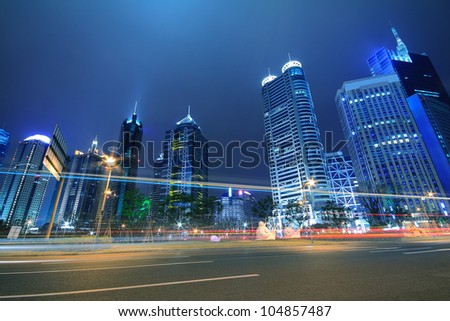 Shanghai urban landscapes  night view in the far East