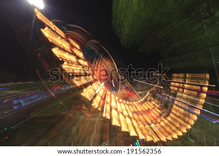 Roller coaster at night