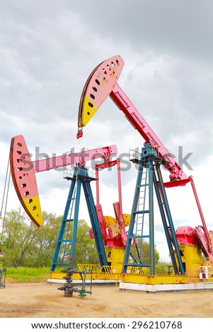 Pink Oil pump oil rig energy industrial machine for petroleum crude