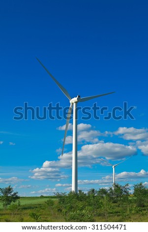 Eco sustainable friendly power generation wind power generator on the prairie
