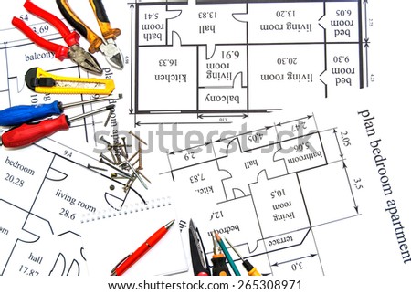 apartments plan with work tool