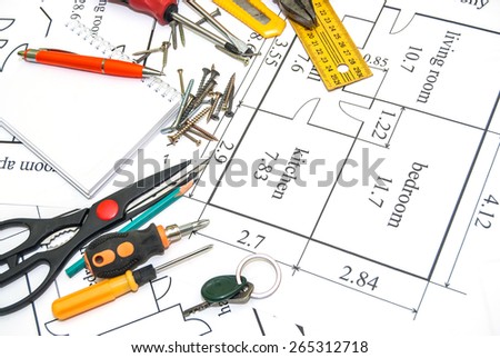 apartments plan with work tool