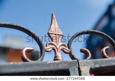 Detail of decorative metal fence