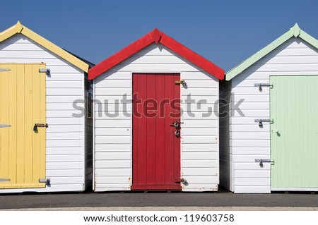 Colorful Beach Huts at Paignton, Devon
