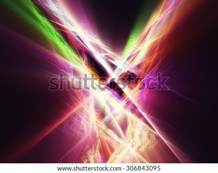Bright abstract night light lines party poster fractal background
