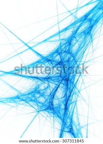 huge blue net of bright lines vertical banner on white background for cover design